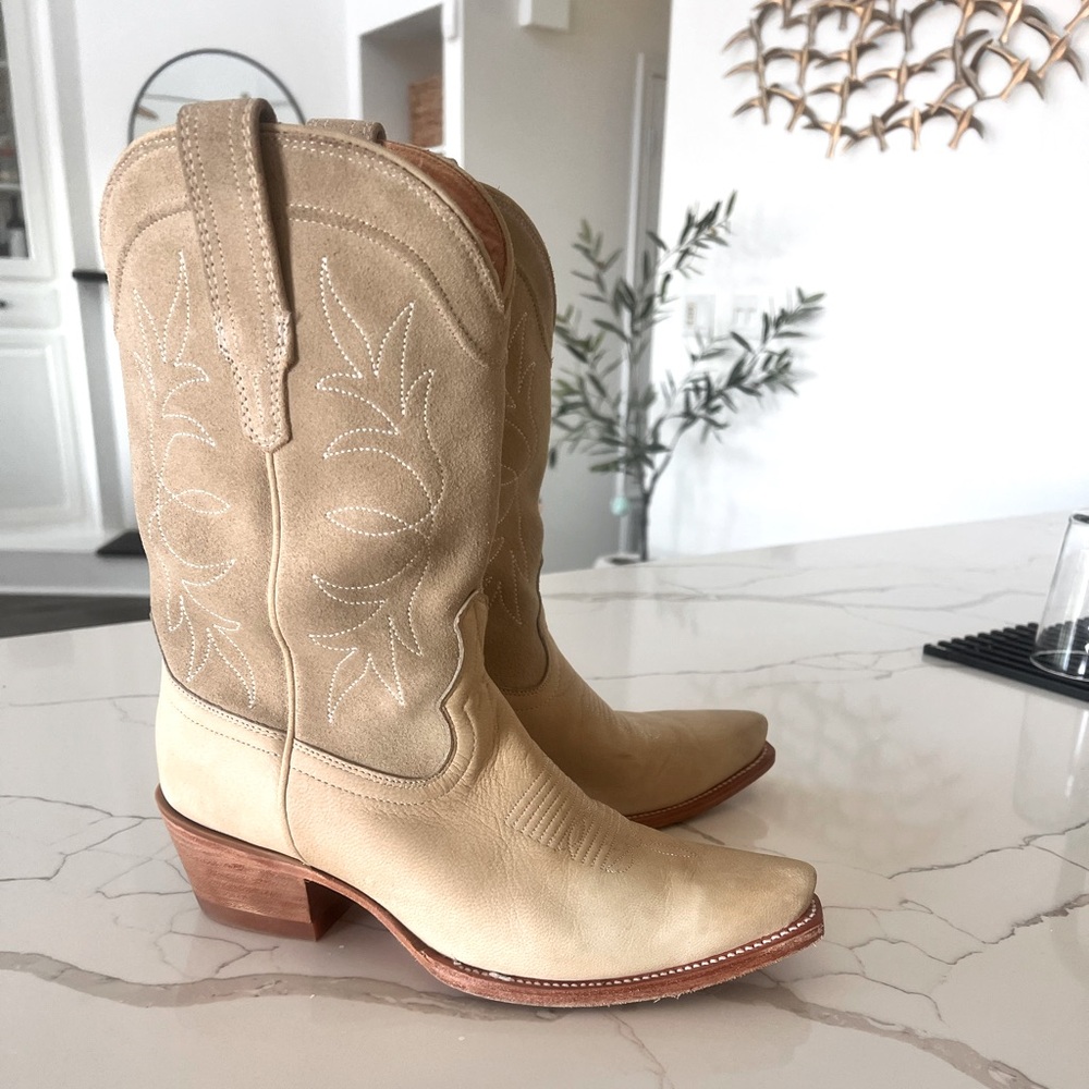 Tecovas Sadie Western Boots Ivory Goat 9B